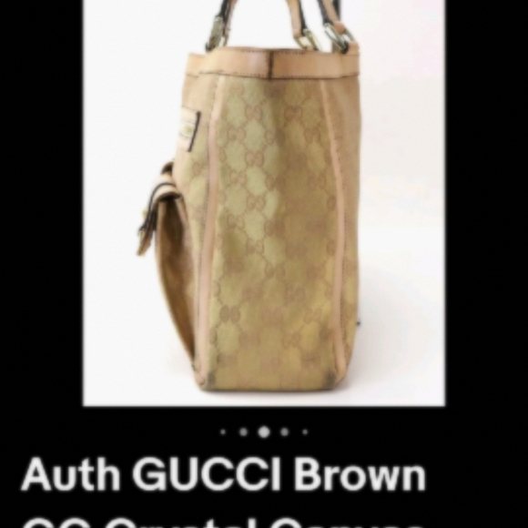 Sale today Authentic Gucci beige / tan tote bag $1100 serial number vintage Used - Picture 6 of 12